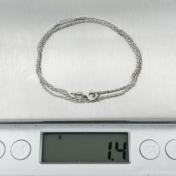 Vintage RO MD Sterling Silver 925 0.9mm Cable Link Chain Necklace 18" - Picture 3 of 3